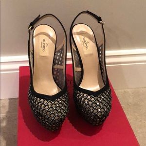 Authentic Valentino runway 95m sequin sling 37.5